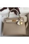 Hermes Kelly Sellier 25 Bicolor Bag in Trench and Craie Epsom Calfskin