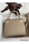 Hermes Kelly Sellier 25 Bicolor Bag in Trench and Craie Epsom Calfskin