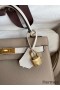 Hermes Kelly Sellier 25 Bicolor Bag in Trench and Craie Epsom Calfskin