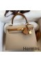 Hermes Kelly Sellier 25 Bicolor Bag in Trench and Gold Epsom Calfskin