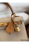 Hermes Kelly Sellier 25 Bicolor Bag in Trench and Gold Epsom Calfskin