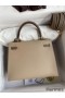 Hermes Kelly Sellier 25 Bicolor Bag in Trench and Taupe Epsom Calfskin