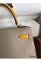 Hermes Kelly Sellier 25 Bicolor Bag in Trench and Yellow Epsom Calfskin