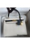 Hermes Kelly Sellier 25 Bicolor Bag in White and Black Mysore Goatskin