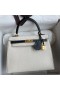 Hermes Kelly Sellier 25 Bicolor Bag in White and Black Mysore Goatskin