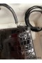 Hermes Kelly Sellier 25 Diamond Bag In Black Crocodile Niloticus Shiny Skin