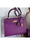 Hermes Kelly Sellier 25 Handmade Bag In Anemone Epsom Calfskin