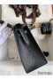 Hermes Kelly Sellier 25 Handmade Bag In Black Ostrich Leather