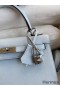 Hermes Kelly Sellier 25 Handmade Bag In Blue Brume Epsom Calfskin