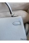 Hermes Kelly Sellier 25 Handmade Bag In Blue Brume Epsom Calfskin