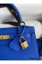 Hermes Kelly Sellier 25 Handmade Bag In Blue France Epsom Calfskin
