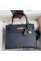 Hermes Kelly Sellier 25 Handmade Bag In Blue Indigo Epsom Calfskin