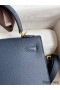 Hermes Kelly Sellier 25 Handmade Bag In Blue Indigo Epsom Calfskin