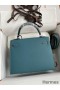 Hermes Kelly Sellier 25 Handmade Bag In Blue Jean Epsom Calfskin