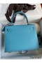 Hermes Kelly Sellier 25 Handmade Bag In Blue du Nord Epsom Calfskin
