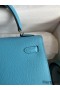 Hermes Kelly Sellier 25 Handmade Bag In Blue du Nord Epsom Calfskin