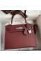 Hermes Kelly Sellier 25 Handmade Bag In Bordeaux Epsom Calfskin