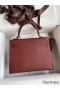 Hermes Kelly Sellier 25 Handmade Bag In Bordeaux Epsom Calfskin