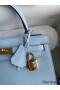 Hermes Kelly Sellier 25 Handmade Bag In Celeste Epsom Calfskin