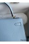 Hermes Kelly Sellier 25 Handmade Bag In Celeste Epsom Calfskin