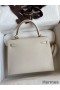 Hermes Kelly Sellier 25 Handmade Bag In Craie Epsom Calfskin