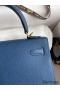 Hermes Kelly Sellier 25 Handmade Bag In Deep Blue Epsom Calfskin