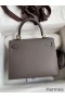 Hermes Kelly Sellier 25 Handmade Bag In Etain Epsom Calfskin