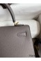 Hermes Kelly Sellier 25 Handmade Bag In Etain Epsom Calfskin