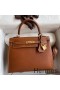 Hermes Kelly Sellier 25 Handmade Bag In Gold Barenia Calfskin