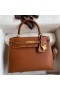Hermes Kelly Sellier 25 Handmade Bag In Gold Barenia Calfskin