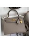 Hermes Kelly Sellier 25 Handmade Bag In Gris Asphalt Epsom Calfskin