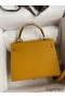 Hermes Kelly Sellier 25 Handmade Bag In Jaune Ambre Epsom Calfskin