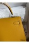 Hermes Kelly Sellier 25 Handmade Bag In Jaune Ambre Epsom Calfskin