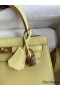 Hermes Kelly Sellier 25 Handmade Bag In Jaune Poussin Epsom Calfskin