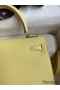 Hermes Kelly Sellier 25 Handmade Bag In Jaune Poussin Epsom Calfskin