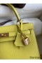 Hermes Kelly Sellier 25 Handmade Bag In Lime Epsom Calfskin