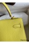 Hermes Kelly Sellier 25 Handmade Bag In Lime Epsom Calfskin