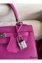 Hermes Kelly Sellier 25 Handmade Bag In Magnolia Epsom Calfskin