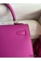 Hermes Kelly Sellier 25 Handmade Bag In Magnolia Epsom Calfskin