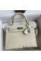 Hermes Kelly Sellier 25 Handmade Bag In Nata Epsom Calfskin