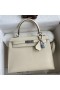 Hermes Kelly Sellier 25 Handmade Bag In Nata Epsom Calfskin
