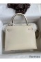 Hermes Kelly Sellier 25 Handmade Bag In Nata Epsom Calfskin