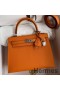 Hermes Kelly Sellier 25 Handmade Bag In Orange Epsom Calfskin
