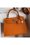 Hermes Kelly Sellier 25 Handmade Bag In Orange Epsom Calfskin