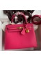 Hermes Kelly Sellier 25 Handmade Bag In Peach Epsom Calfskin
