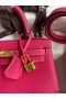 Hermes Kelly Sellier 25 Handmade Bag In Peach Epsom Calfskin