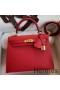 Hermes Kelly Sellier 25 Handmade Bag In Red Epsom Calfskin