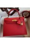 Hermes Kelly Sellier 25 Handmade Bag In Red Epsom Calfskin