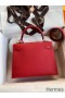 Hermes Kelly Sellier 25 Handmade Bag In Red Epsom Calfskin