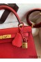 Hermes Kelly Sellier 25 Handmade Bag In Red Epsom Calfskin